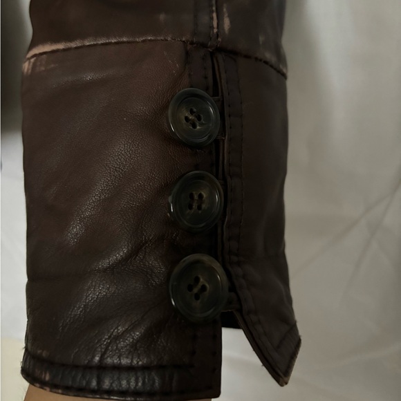Brown leather Guess jacket - Picture 3 of 4